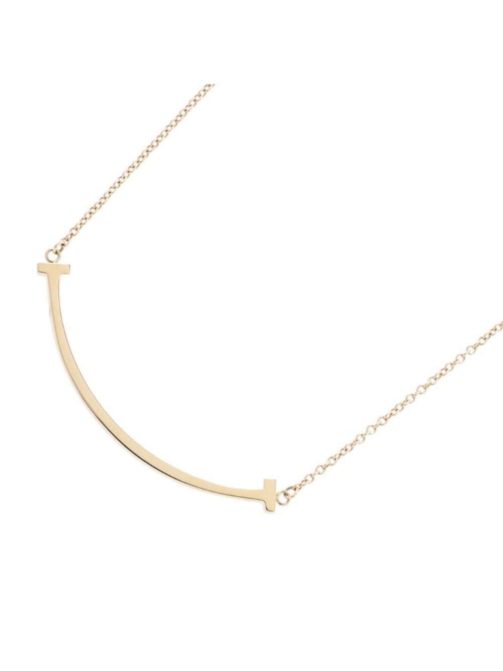 Tiffany & Co Necklace T Smile Pendant Small 18k Yellow Gold